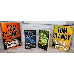 Tom Clancy 4 Book Set! Command Authority True Faith Splinter Cell Threat Vector!